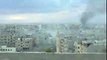 شام ديرالزور حي الرشديه تصاعد لأعمدة الدخان جراء القصف العنيف 22 12 2012