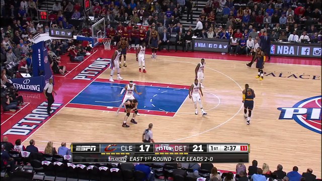 Love Finds Smith for Three Cavaliers vs Pistons Game 3 April 22, 2016 NBA Playoffs