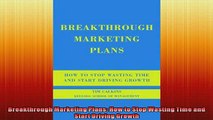 EBOOK ONLINE  Breakthrough Marketing Plans How to Stop Wasting Time and Start Driving Growth  BOOK ONLINE
