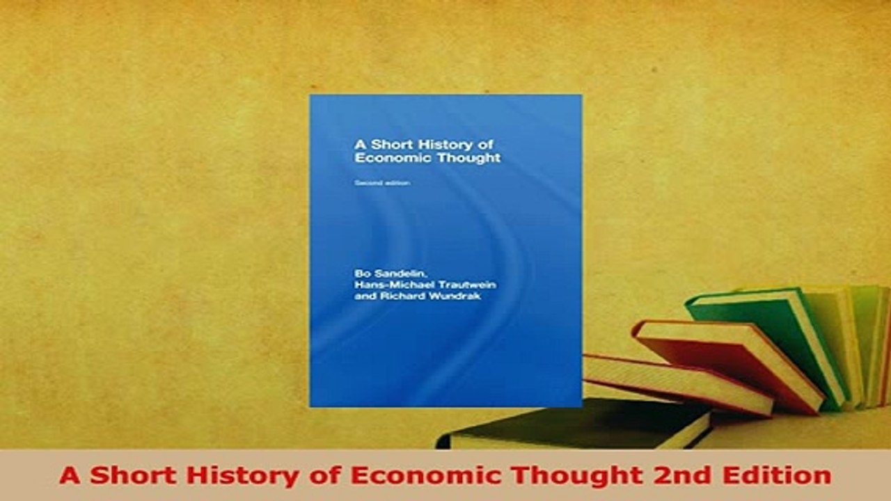 PDF  A Short History of Economic Thought 2nd Edition PDF Online