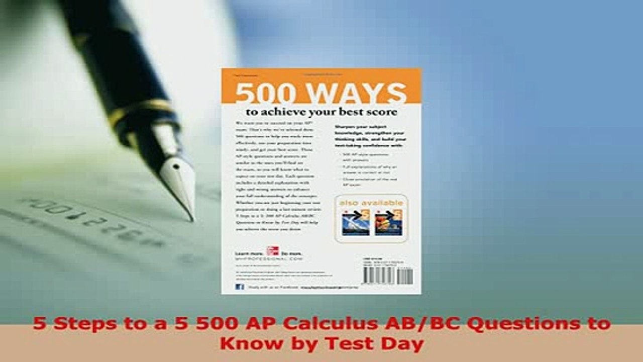 PDF  5 Steps to a 5 500 AP Calculus ABBC Questions to Know by Test Day Download Online