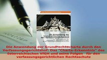 PDF  Die Anwendung der Grundrechtecharta durch den Verfassungsgerichtshof Das  EBook