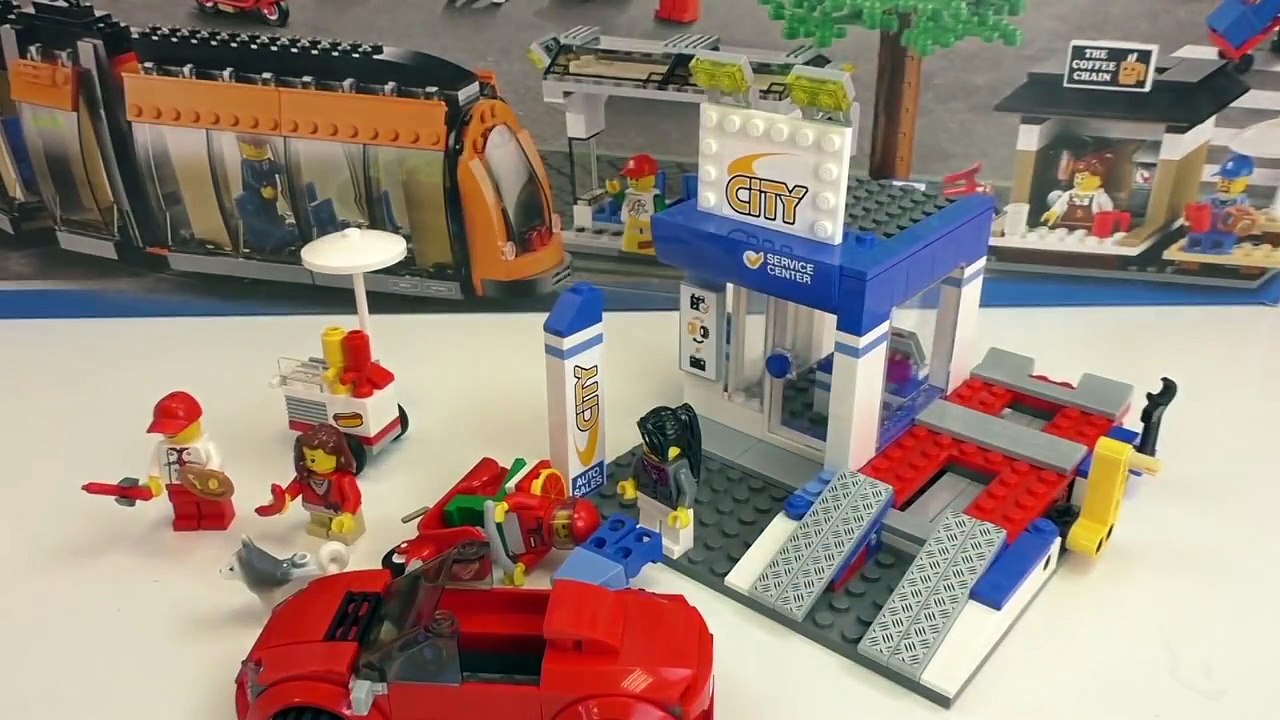 Dépanneuse Lego remorque une voiture de sport | Lego City centre ville 60097 Construction+