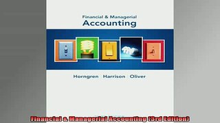 FREE EBOOK ONLINE  Financial  Managerial Accounting 3rd Edition Full Free