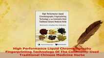 Download  High Performance Liquid Chromatography Fingerprinting Technology Of The CommonlyUsed Ebook