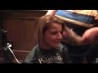 Girl  shaves her hair for charity