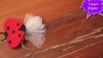 Keçeden Uğur Böceği Figürlü Bebek Şekeri Magneti Yapımı