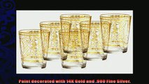 special produk Roses Glassware 14k Gold or Fine Silver Decorative Wine 6 Ounce Italian Glassware Set 6