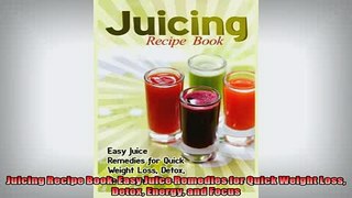 READ book  Juicing Recipe Book Easy Juice Remedies for Quick Weight Loss Detox Energy and Focus  DOWNLOAD ONLINE