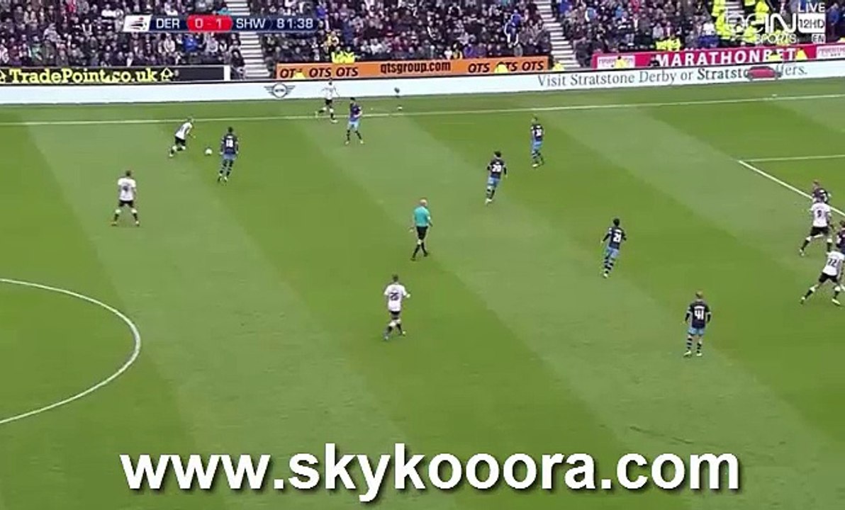 1-1 Darren Bent Wonderful Goal - Derby County FC vs Sheffield Wednesday FC - Championship League