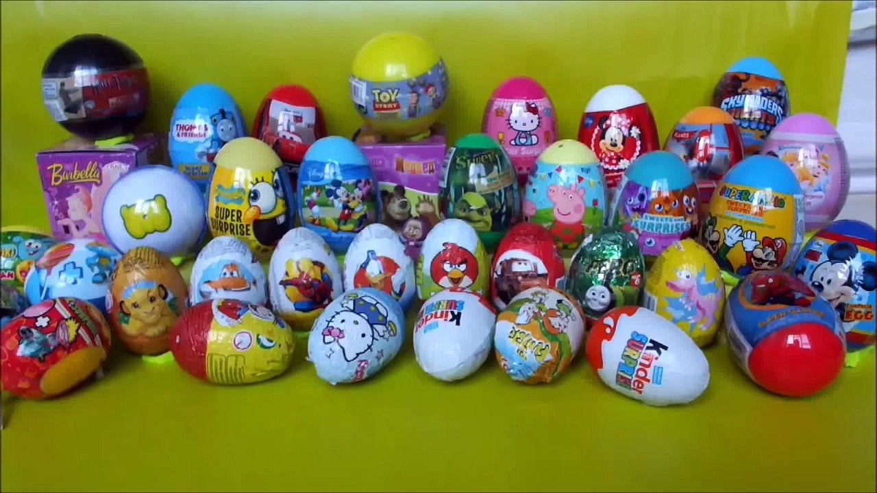 NEW 40 SURPISE EGGS KINDER SURPRISE!!! DISNEY CARS McQueen Peppa Pig Barbie My Little Pony Thomas