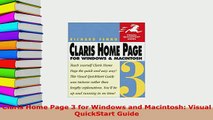 Download  Claris Home Page 3 for Windows and Macintosh Visual QuickStart Guide  EBook