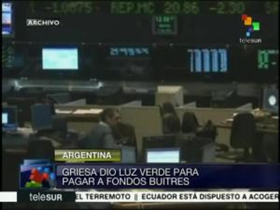 Juez Griesa da luz verde para que Argentina pague a fondos buitre