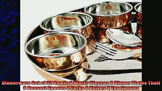 buy now  Dinnerware Accessories Copper Stainless Steel Large Dinner Plate Thali Service for 8