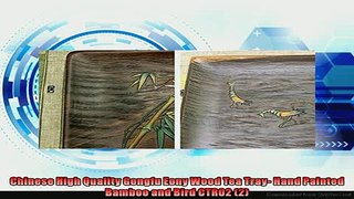 special produk Chinese High Quality Gongfu Eony Wood Tea Tray Hand Painted Bamboo and Bird CTR02 2
