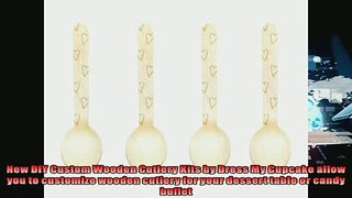special produk Dress My Cupcake 375Inch Natural Wood Dessert Tablespoon Gold Country Heart 1000Pack