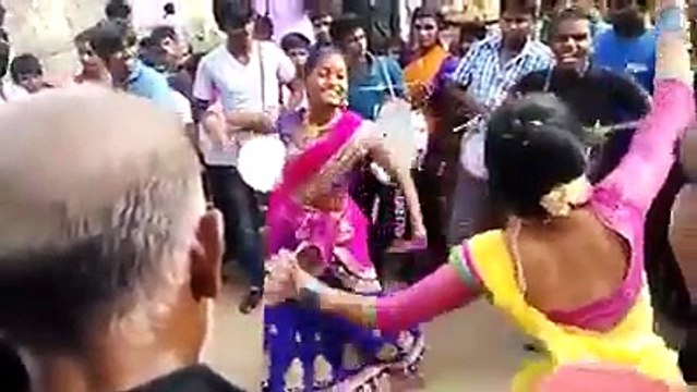 College Teen Girls Dancing In Street