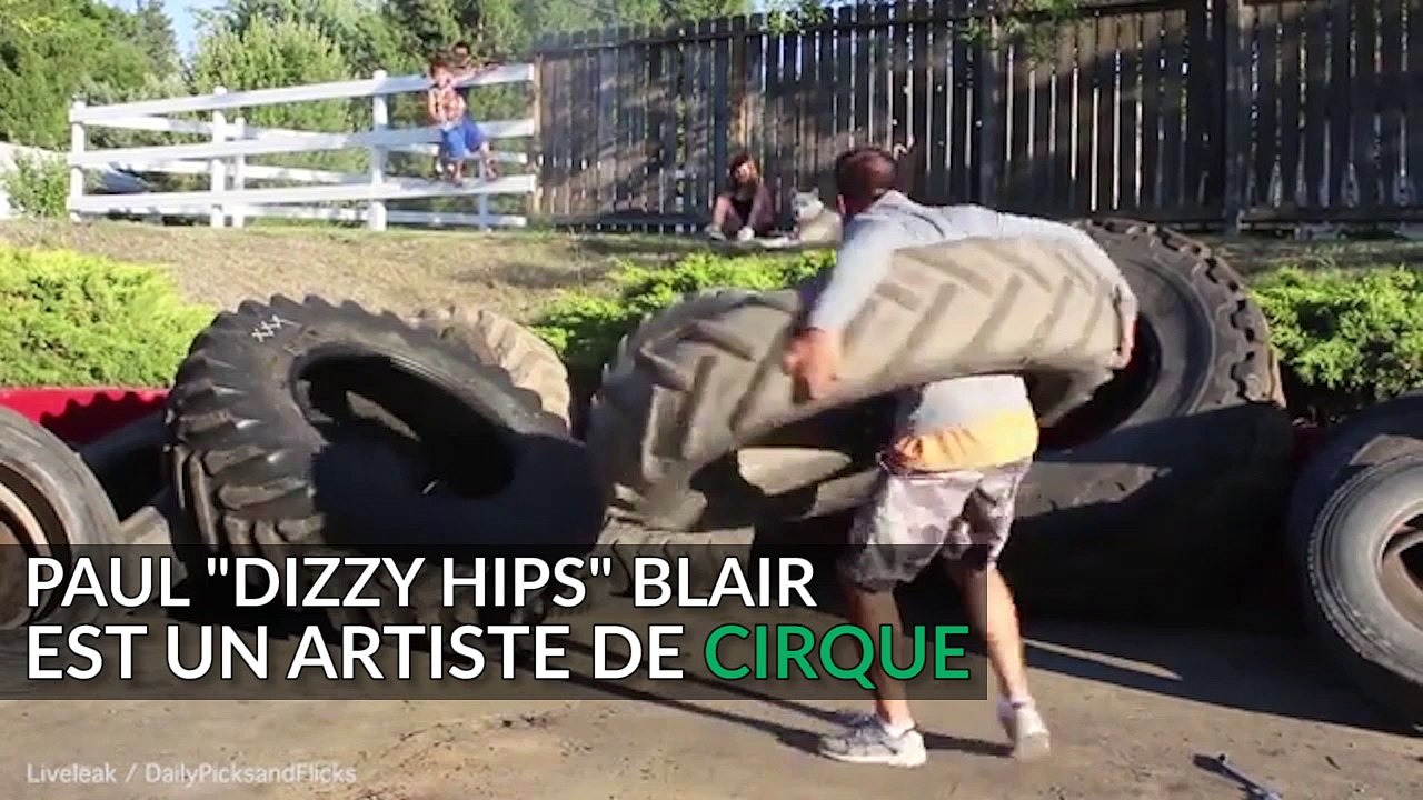 Le Hula Hoop trop facile, essyons avec  un pneu de tracteur ?