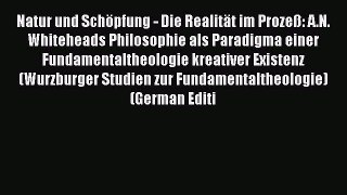 Book Natur und Schöpfung - Die Realität im Prozeß: A.N. Whiteheads Philosophie als Paradigma