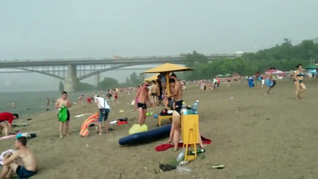 Freak hail storm hits Siberian beach in mid-summer