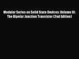 [Read book] Modular Series on Solid State Devices: Volume III: The Bipolar Junction Transistor