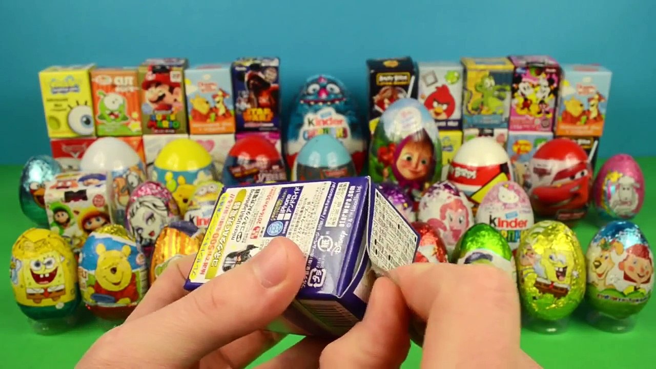 100 Surprise EGGS!!! Mickey Mouse Маша и Медведь Kinder Surprise Peppa Pig Pony Sponge Bob