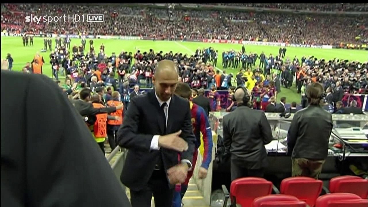 Barcelona v Man Utd - celebrations - multilanguage