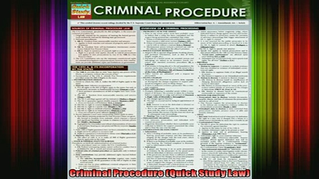 Free Full PDF Downlaod  Criminal Procedure Quick Study Law Full Ebook Online Free