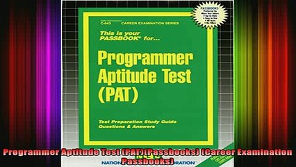 READ book  Programmer Aptitude Test PATPassbooks Career Examination Passbooks Full EBook