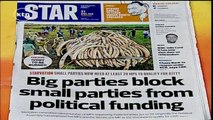 How big parties block small parties from big monies