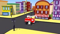 cartoon for children Ambulance with the Car Patrol  fire truck and police car Trucks construction
