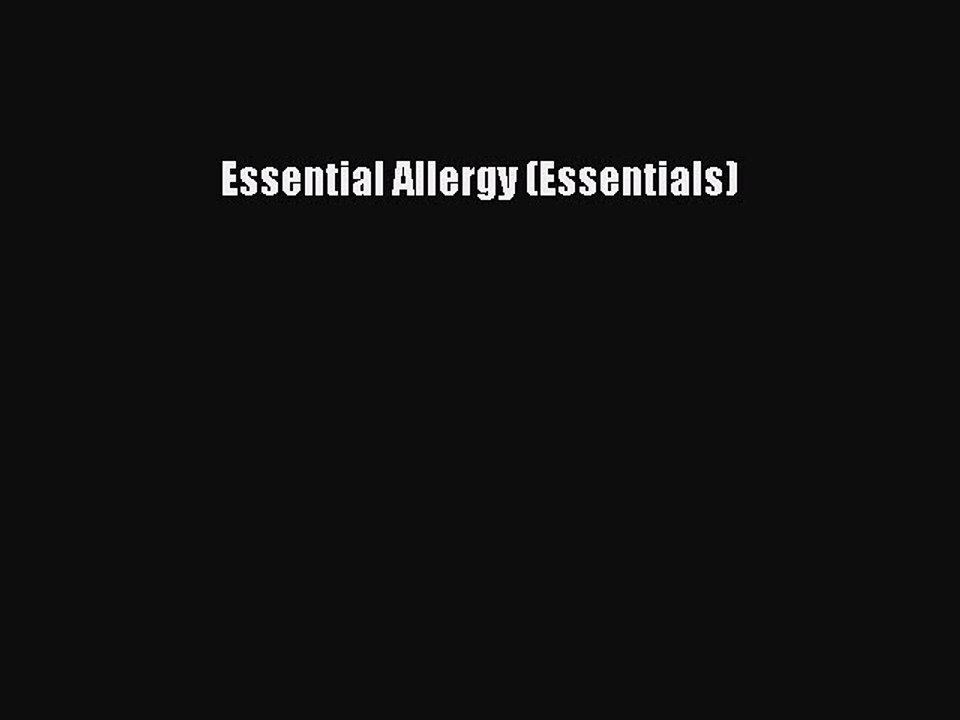 Download Essential Allergy (Essentials) PDF Free