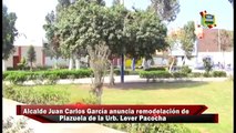 Alcalde Juan Carlos García anuncia remodelación de Plazuela  de la Urb.  Lever Pacocha.