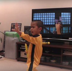 A five-year-old boy thinks he’s Bruce Lee