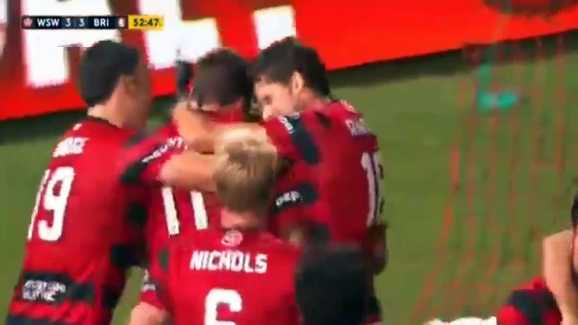 Western Sydney Wanderers vs Brisbane Roar FC Romeo Castelen Goal Australian A-League 24-04-2016 HD