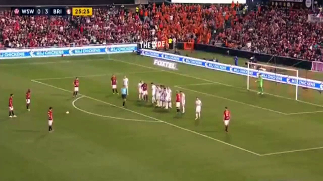 Western Sydney Wanderers vs Brisbane Roar FC  Castelen Amazing Goal   Australian A-League 24-04-2016 HD