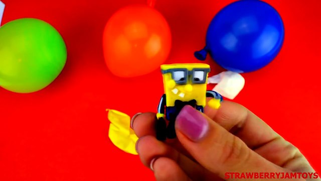 Shopkins Balloon Pop Toy Story Cars 2 Spongebob Hello Kitty Surprise Eggs StrawberryJamToy