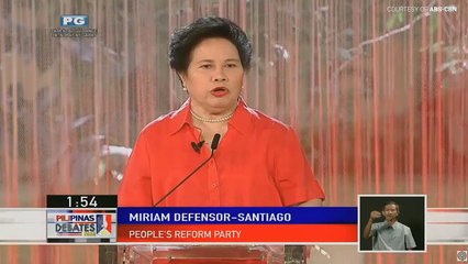 Miriam on the state of Philippines after her presidency