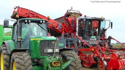 Lifting potatoes / Aardappelsrooien 2x Dewulf Kwatro + lots of Deere - Loonbedrijf Fijnaart bv