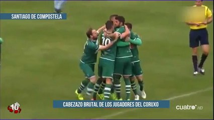 Worst celebration in history during match between Compostela and Coruxo 2016