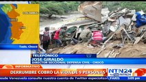 Deslizamiento de tierra en carretera al occidente de Colombia deja al menos nueve muertos