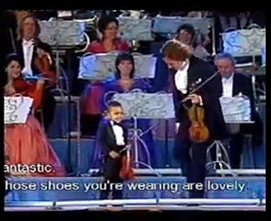 Andre Rieu & 3 year old violinist, Akim Camara 2005