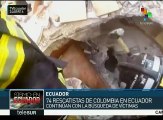 Rescatistas colombianos rescatan a un hombre atrapado bajo escombros