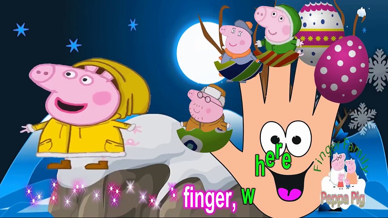 Peppa Pig Finger Family Song Peppa Pig Winter Magical Surprise Eggs Kids Songs
