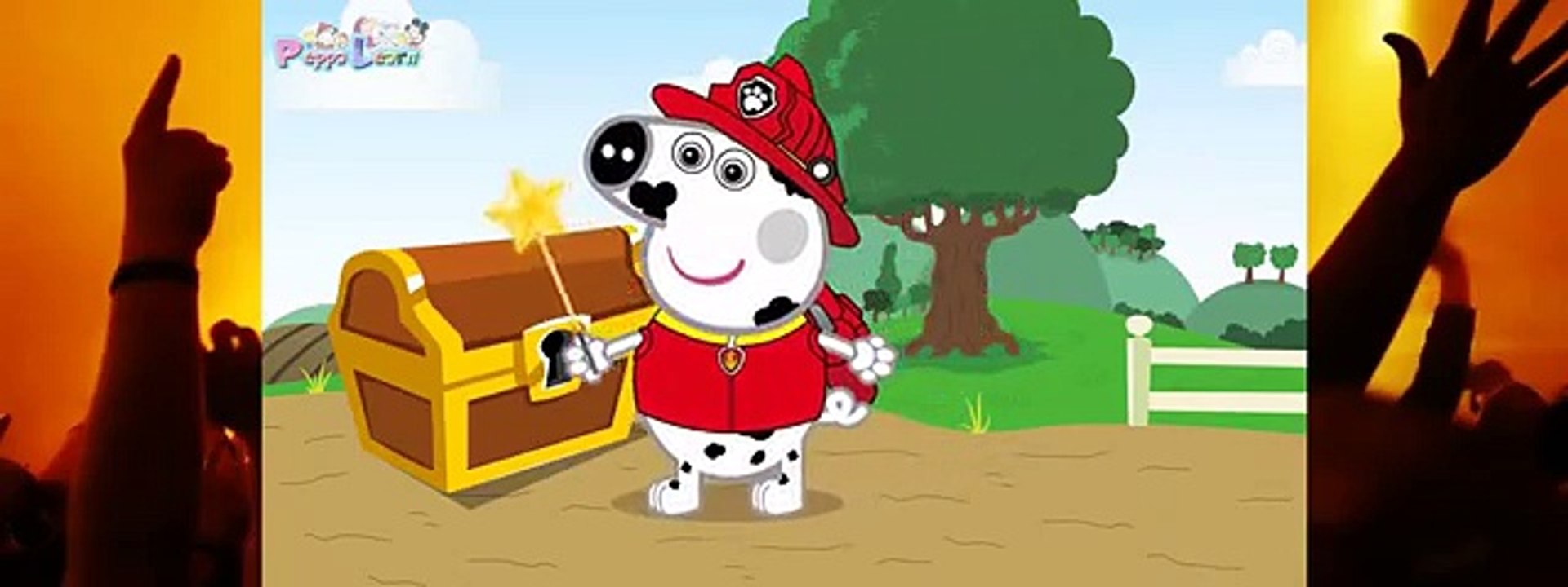 Peppa Pig en Español - Peppa Pig Paw Patrol Turns Marshall And Teaches Colours (Paw Patrol)