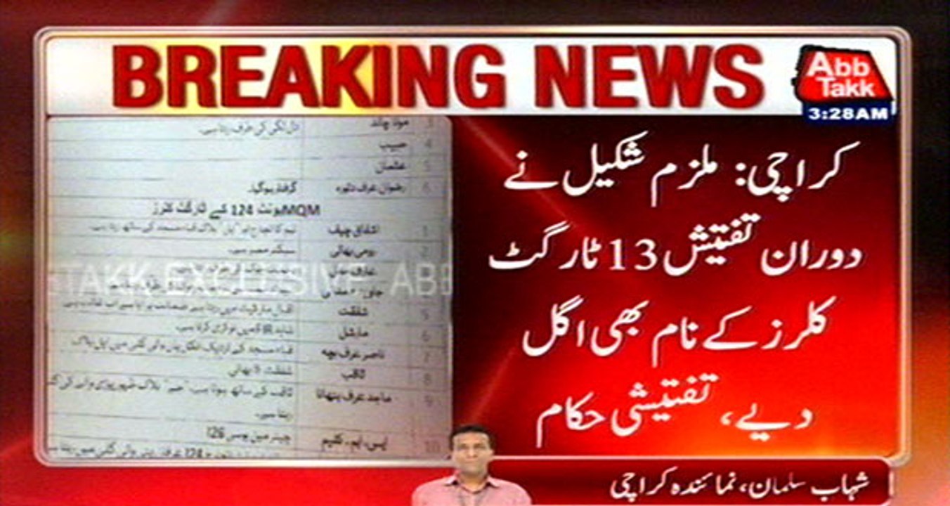 Karachi: Arrested Target Killer Shakeel Sunny's Revelations During Interrogation