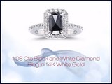 1.08 Cts Black and White Diamond Ring in 14K White Gold - Mysolitaire.com