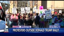 Protesters gather outside Donald Trump rally