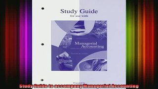 READ book  Study Guide to accompany Managerial Accounting Free Online