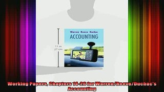 Downlaod Full PDF Free  Working Papers Chapters 1426 for WarrenReeveDuchacs Accounting Full Free